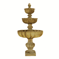 Thumbnail for Urbino Grande Tall Three Tier Outdoor Cast Stone Garden Fountain Fountain Tuscan 