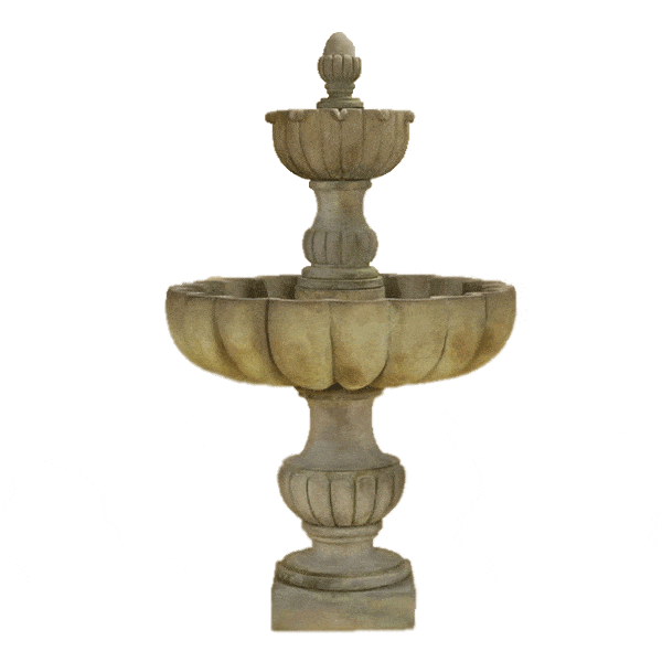 Urbino Grande Tall Two Tier Outdoor Cast Stone Garden Fountain Fountain Tuscan 