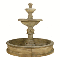 Thumbnail for Barcellona Two Tier Pond Outdoor Cast Stone Garden Fountain Fountain Tuscan 