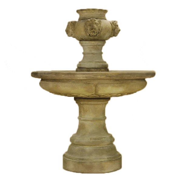 Madrid Lion Outdoor Cast Stone Garden Fountain Fountain Tuscan 
