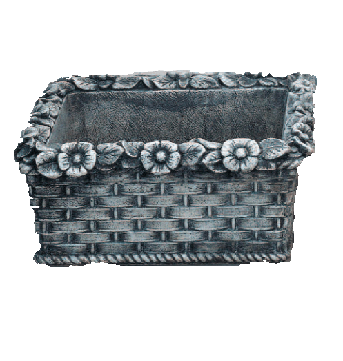 Flower Box Cast Stone Outdoor Garden Planter Planter Tuscan Natural (N) Square 
