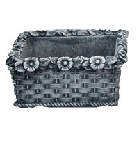 Thumbnail for Flower Box Cast Stone Outdoor Garden Planter Planter Tuscan Natural (N) Square 