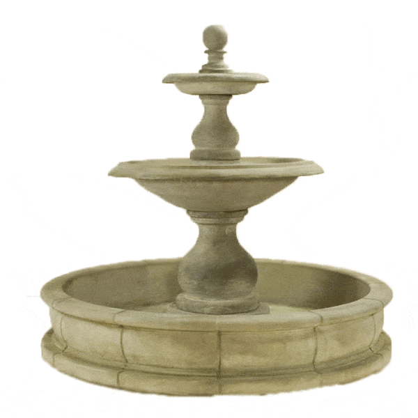 Carrara Two Tier Outdoor Cast Stone Garden Pond Fountain (66" Pond) Fountain Tuscan 