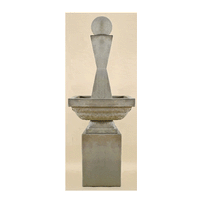 Thumbnail for Mod I Outdoor Cast Stone Garden Fountain Tall With Ball Fountain Tuscan 