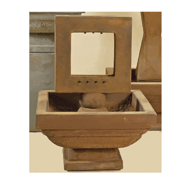 Contempo Square Outdoor Cast Stone Garden Fountain Fountain Tuscan 
