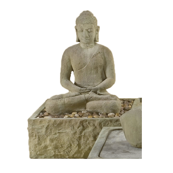 Sitting Buddha Outdoor Cast Stone Garden Fountain Fountain Tuscan 