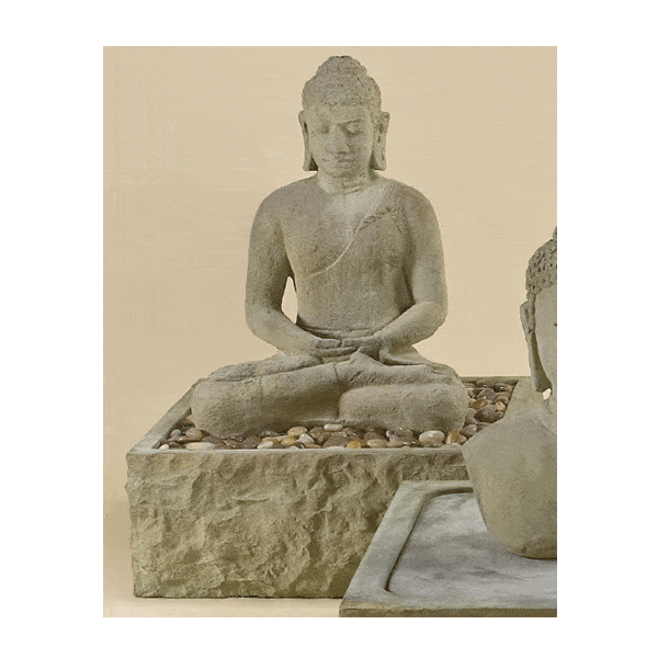 Sitting Buddha Outdoor Cast Stone Garden Fountain Fountain Tuscan 