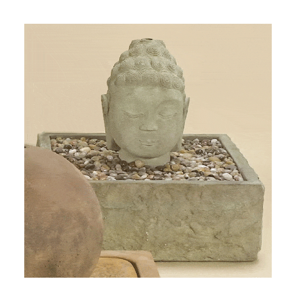Buddha Head Outdoor Cast Stone Garden Fountain Fountain Tuscan 