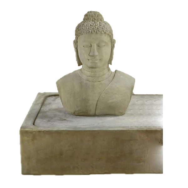 Buddha Bust Water Outdoor Cast Stone Garden Fountain Fountain Tuscan 
