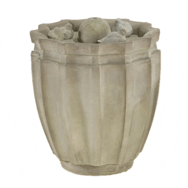 Dodici Bird Outdoor Cast Stone Garden Fountain Fountain Tuscan 