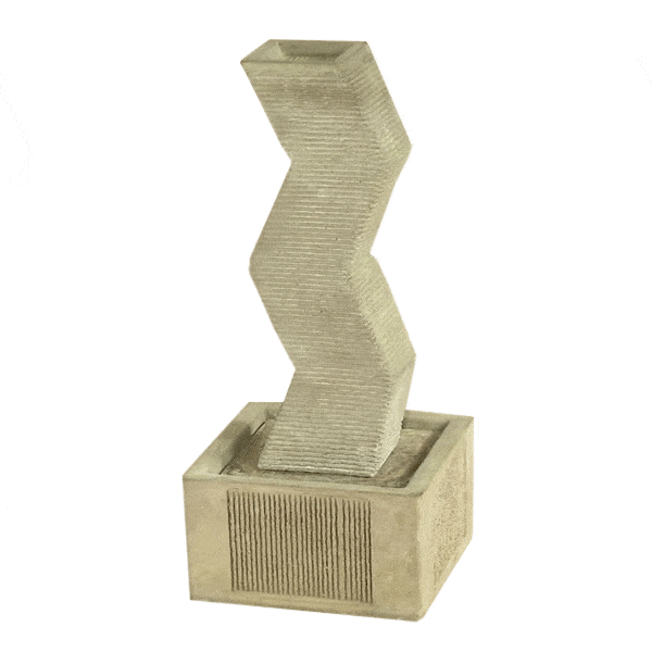 Zig Zag Outdoor Cast Stone Garden Fountain Fountain Tuscan 