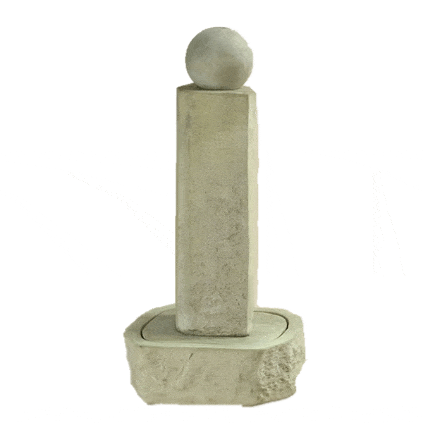 Rock Pillar Outdoor Cast Stone Garden Fountain With Ball Fountain Tuscan 