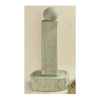Thumbnail for Rock Pillar Outdoor Cast Stone Garden Fountain With Ball Fountain Tuscan 