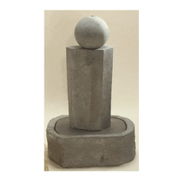 Thumbnail for Rock Pillar Outdoor Cast Stone Garden Fountain Short With Ball Fountain Tuscan 
