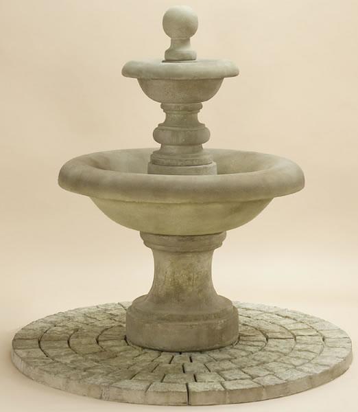 Villa Santini Two Tier Outdoor Cast Stone Garden Fountain Fountain Tuscan 