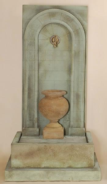 Etruria Urn Wall Outdoor Cast Stone Garden Fountain Short Urn Fountain Tuscan 