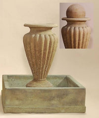 Thumbnail for Anfora Rigata Outdoor Cast Stone Garden Fountain With Ball Fountain Tuscan 