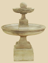 Thumbnail for Hampton Two Tier Outdoor Cast Stone Garden Fountain Short Fountain Tuscan 