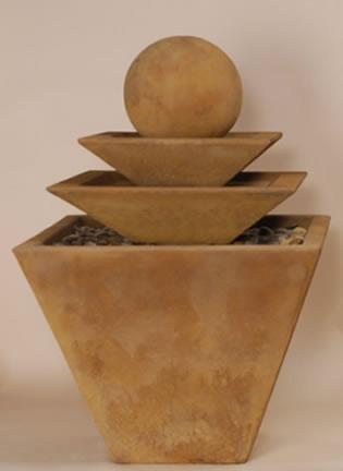 Three Tier Tapered Square Outdoor Cast Stone Garden Fountain Fountain Tuscan 