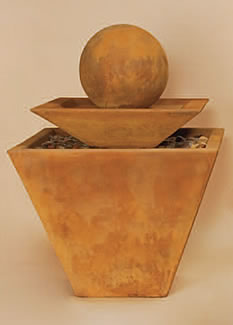 Two Tiered Tapered Square Outdoor Cast Stone Garden Fountain