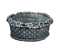 Thumbnail for Flower Box Cast Stone Outdoor Garden Planter Planter Tuscan Natural (N) Round 