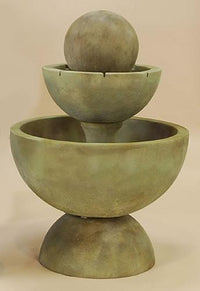 Thumbnail for Tondo Two Tier Outdoor Cast Stone Garden Fountain With Spillways Fountain Tuscan 