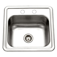 Thumbnail for Houzer Hospitality Series Topmount Stainless Steel 2-Holes Bar/Prep Sink Bar Sink - Topmount Houzer 