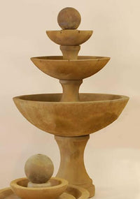 Thumbnail for Terso Three Tier Outdoor Cast Stone Garden Fountain With Spillways Fountain Tuscan 