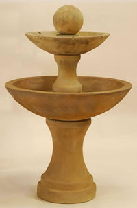 Thumbnail for Due Two Tier Outdoor Cast Stone Garden Fountain With Spillways Fountain Tuscan 