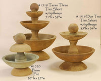 Thumbnail for Due Two Tier Short Outdoor Cast Stone Garden Fountain With Spillways Fountain Tuscan 