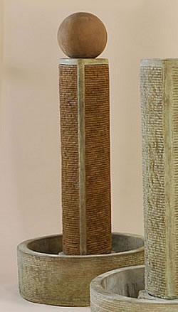 Tempo Outdoor Cast Stone Garden Fountain With Ball Fountain Tuscan 