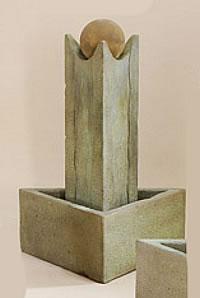 Saturno Outdoor Cast Stone Garden Fountain With Ball Fountain Tuscan 