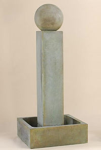 Thumbnail for Smooth Pilar Outdoor Cast Stone Garden Fountain Tall With Ball Fountain Tuscan 