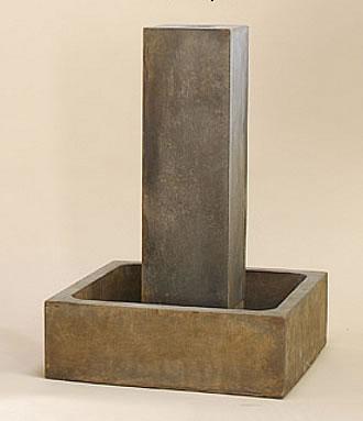 Smooth Pilar Outdoor Cast Stone Garden Fountain Fountain Tuscan 