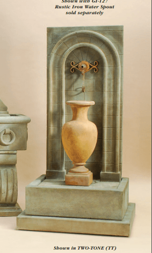 Amphorae Wall Outdoor Cast Stone Garden Fountain for Spout Fountain Tuscan 