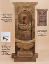 Thumbnail for St. Helena Outdoor Cast Stone Garden Fountain W/ Step & For Spout Fountain Tuscan 