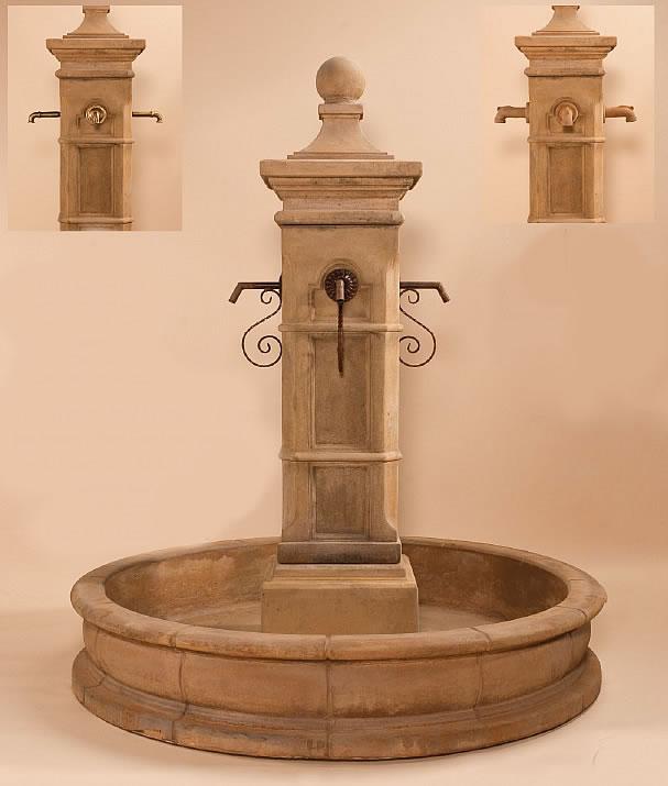 Aquitaine Pond Outdoor Cast Stone Garden Fountain Fountain Tuscan 