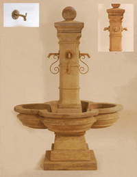 Thumbnail for Grand Avignon Courtyard Outdoor Cast Stone Garden Fountain For Spouts Fountain Tuscan 