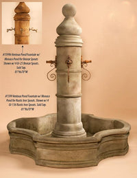 Thumbnail for Ventoux Pond Outdoor Cast Stone Garden Fountain W/ 70