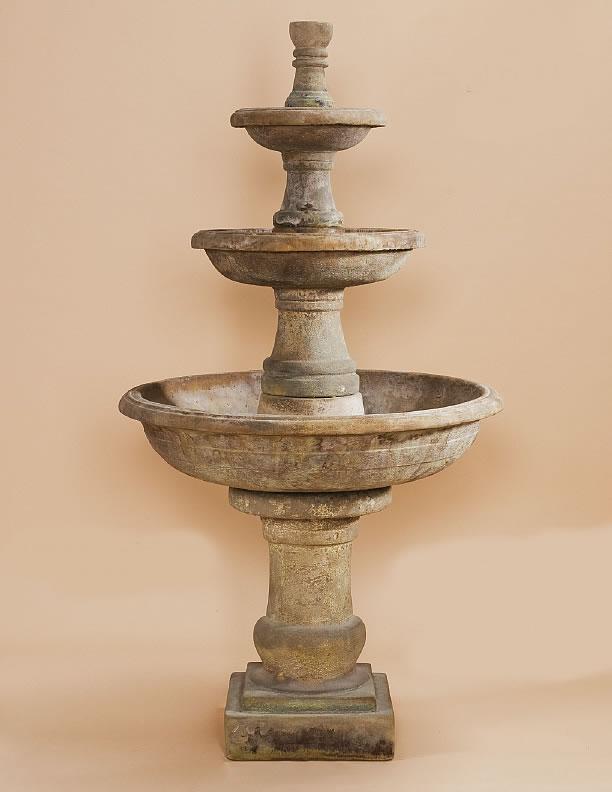 Pavana Three Tier Outdoor Cast Stone Garden Fountain Fountain Tuscan 