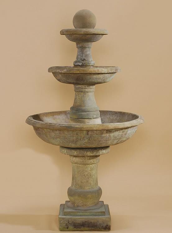 Tosca Three Tier Outdoor Cast Stone Garden Fountain Fountain Tuscan 