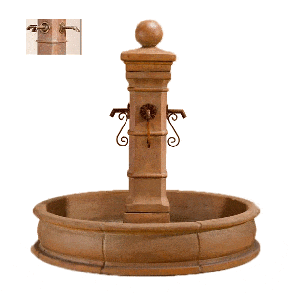 Avignon Pond Outdoor Cast Stone Garden Fountain For Spouts Fountain Tuscan 