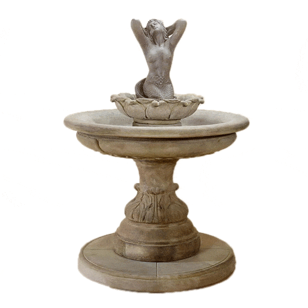 Sirena Mermaid Outdoor Cast Stone Garden Fountain Fountain Tuscan 