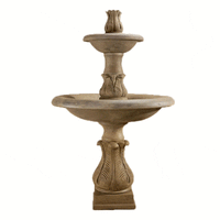 Thumbnail for Folium Two Tier Outdoor Cast Stone Garden Fountain Tall Fountain Tuscan 