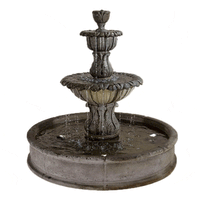 Thumbnail for Florica Brevis Pond Outdoor Cast Stone Garden Fountain Fountain Tuscan 