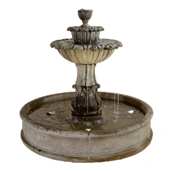 Altus Florian Pond Outdoor Cast Stone Garden Fountain Fountain Tuscan 