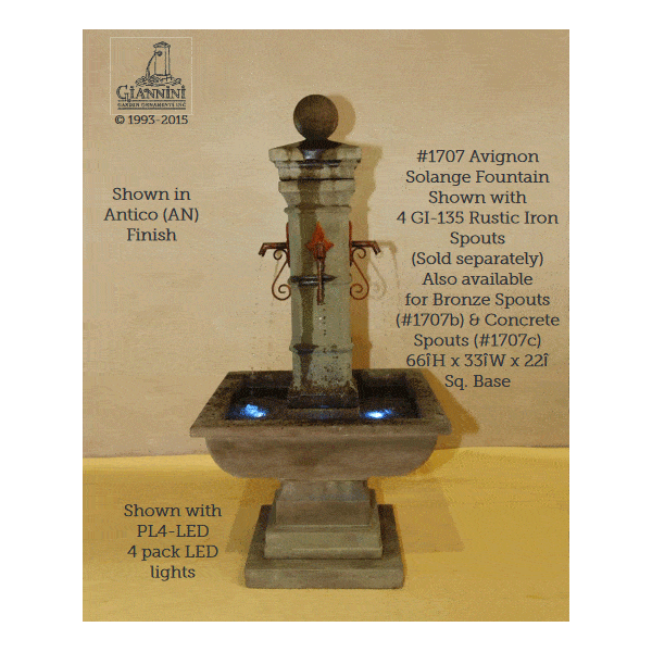 Avignon Solange Outdoor Cast Stone Garden Fountain For Spouts Fountain Tuscan 