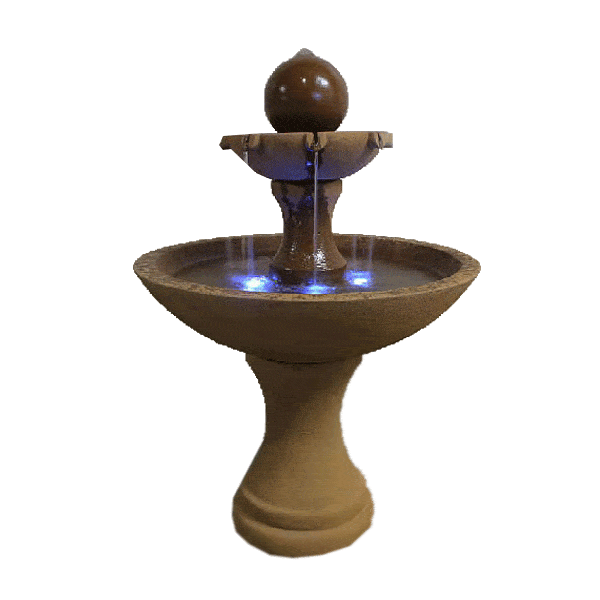 Circen Two Tier Outdoor Cast Stone Garden Fountain Fountain Tuscan 