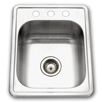 Thumbnail for Houzer Hospitality Series Topmount Stainless Steel 3-holes Bar/Prep Sink Bar Sink - Topmount Houzer 
