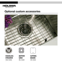 Thumbnail for Houzer Hospitality Series Topmount Stainless Steel 3-holes Bar/Prep Sink Bar Sink - Topmount Houzer 